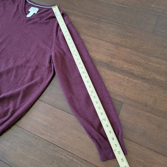 St. John's Bay Men's XXL Burgundy Red Lightweight V-Neck Sweater Cotton Blend - Picture 7 of 7